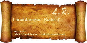 Landsberger Rudolf névjegykártya